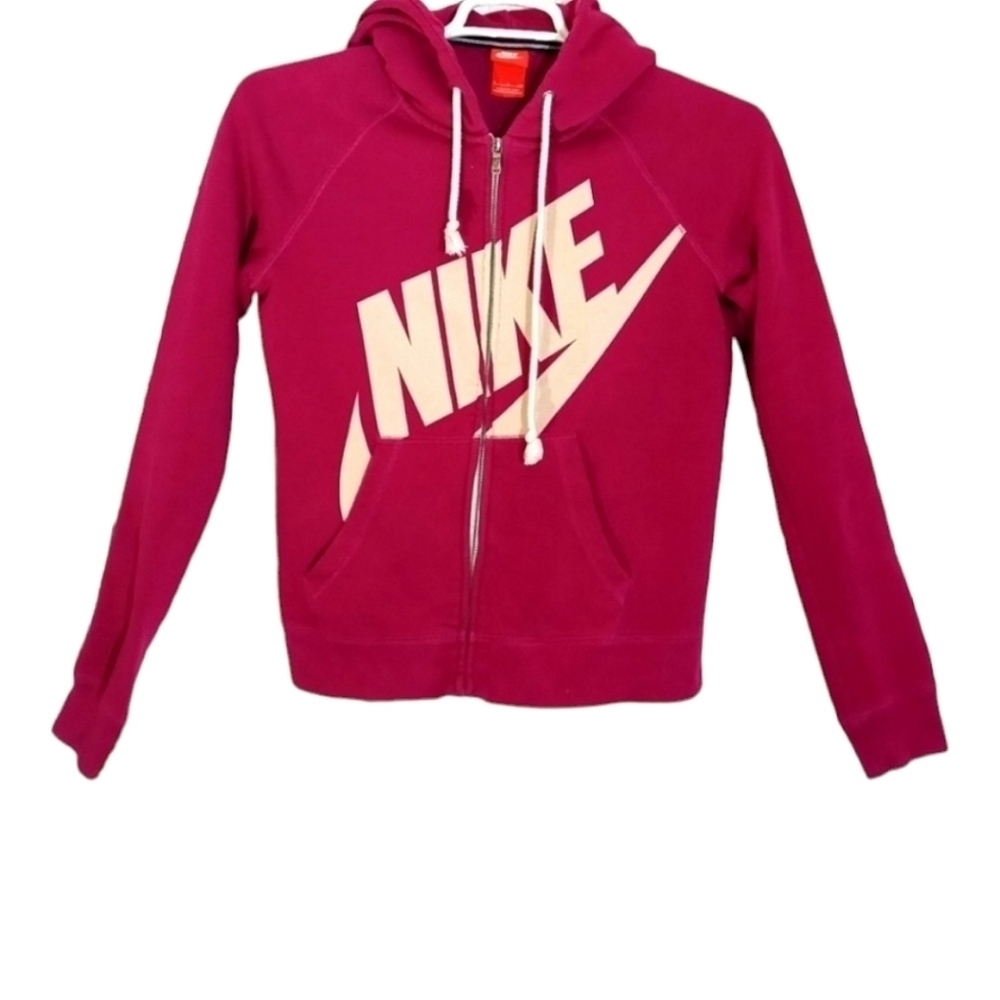 Nike Women's S Spell‎ Out Logo Hoodie Sweatshirt Jacket Preppy Y2K